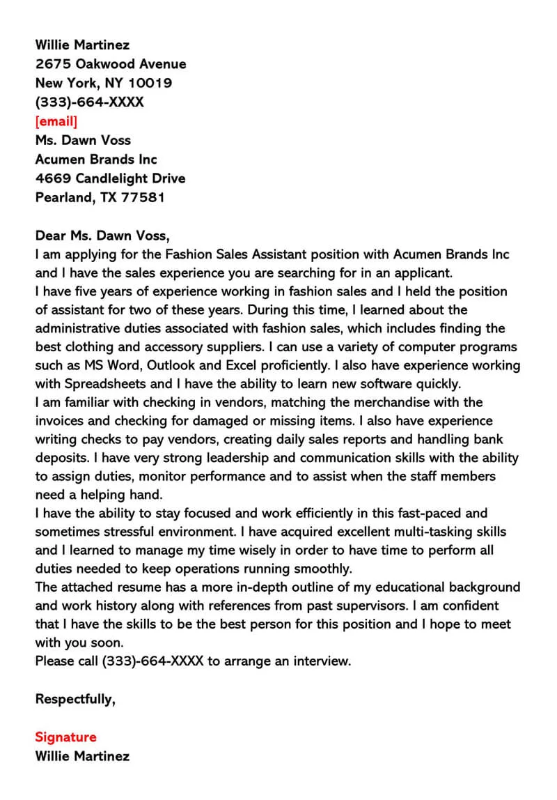 42819 sales cover letter proofreading
