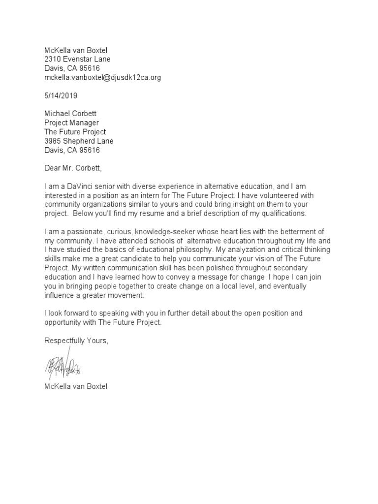 42822 cover letter importance