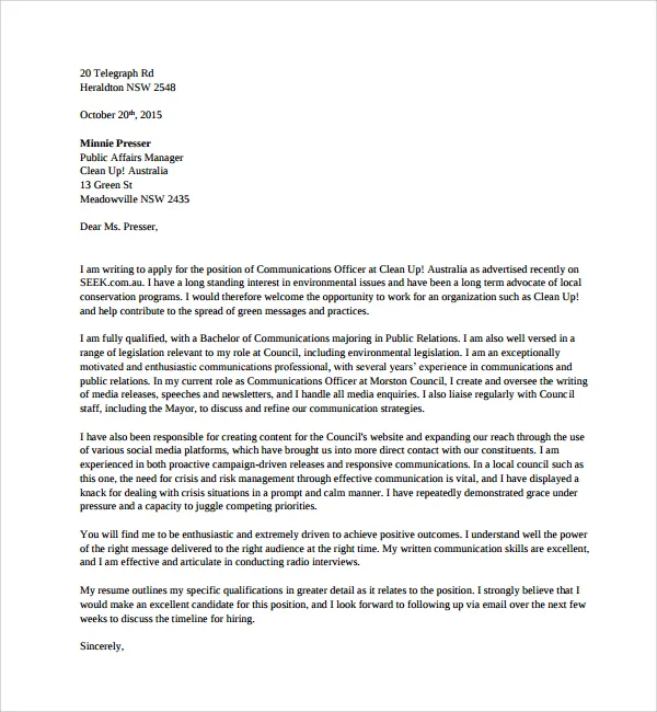 42825 cover letter communication manager 3