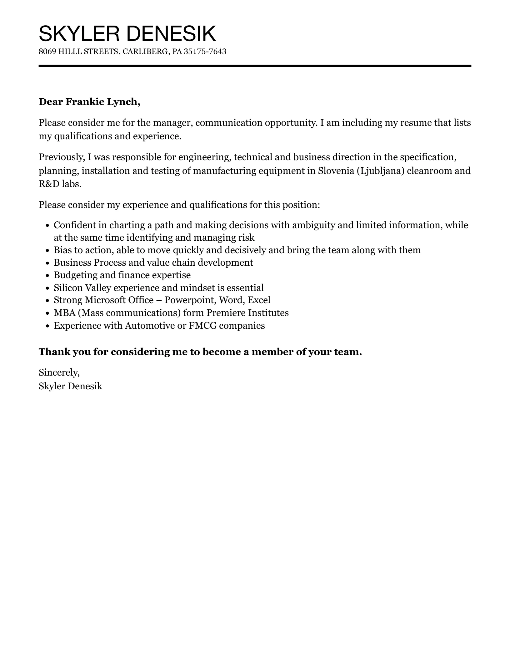 42825 cover letter communication manager 4