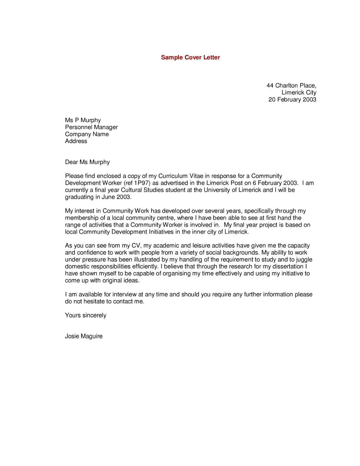 42849 company role cover letter