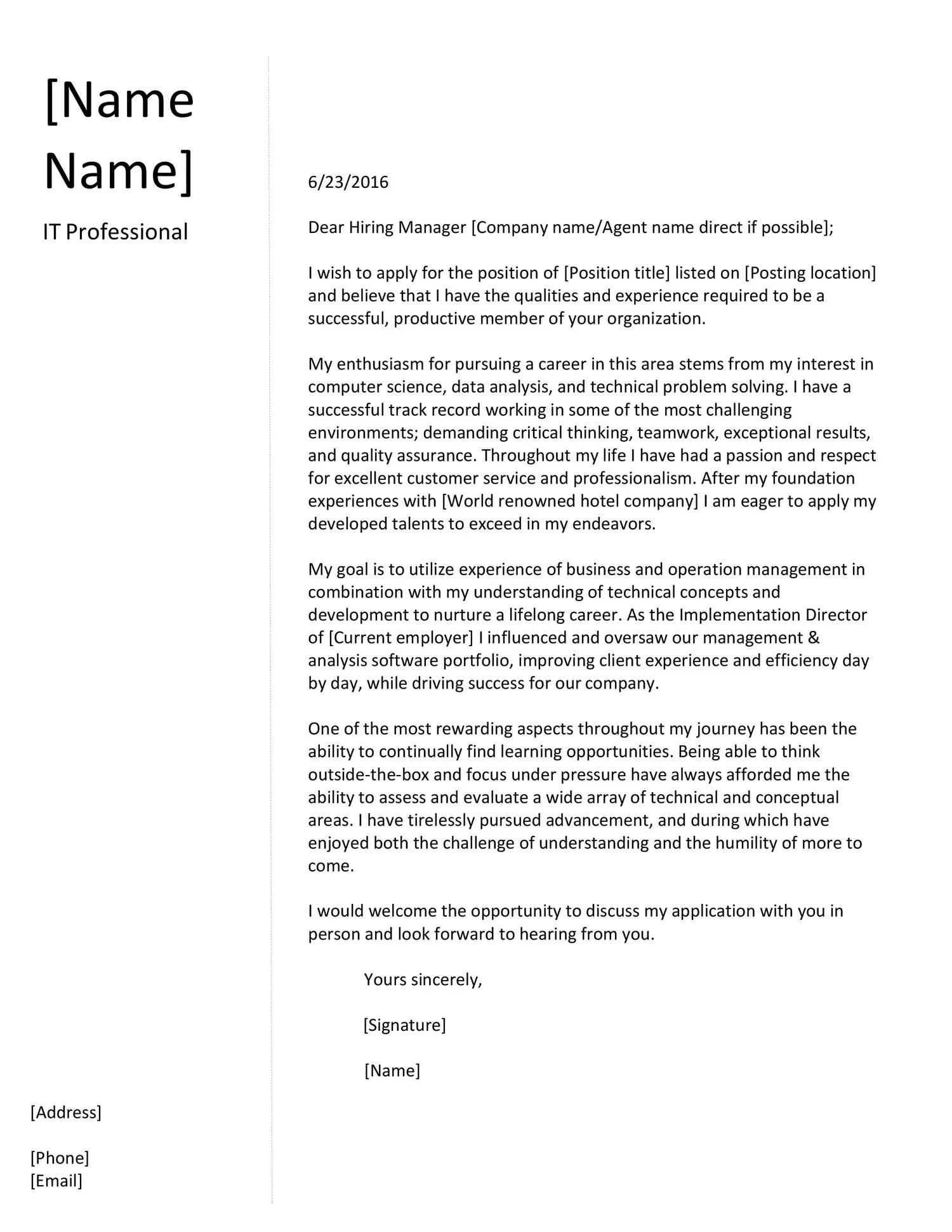 42851 classic cover letter template