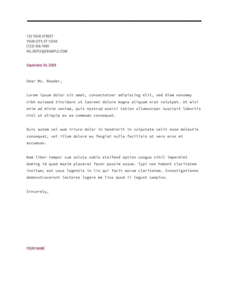 42851 creative cover letter template