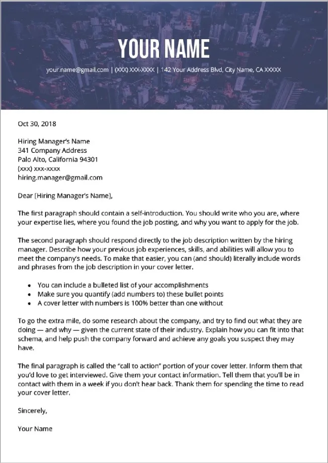 42851 email cover letter template