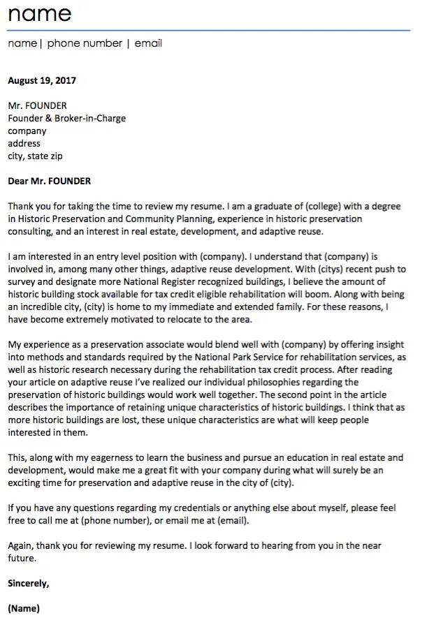42861 cover letter addressing importance