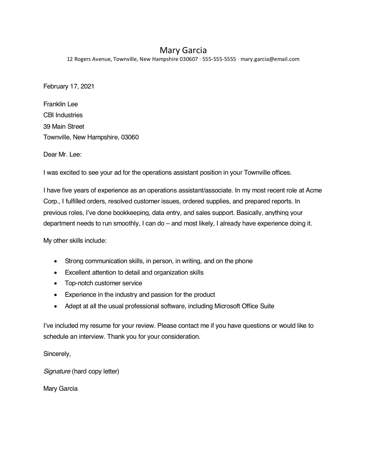 42861 cover letter signature