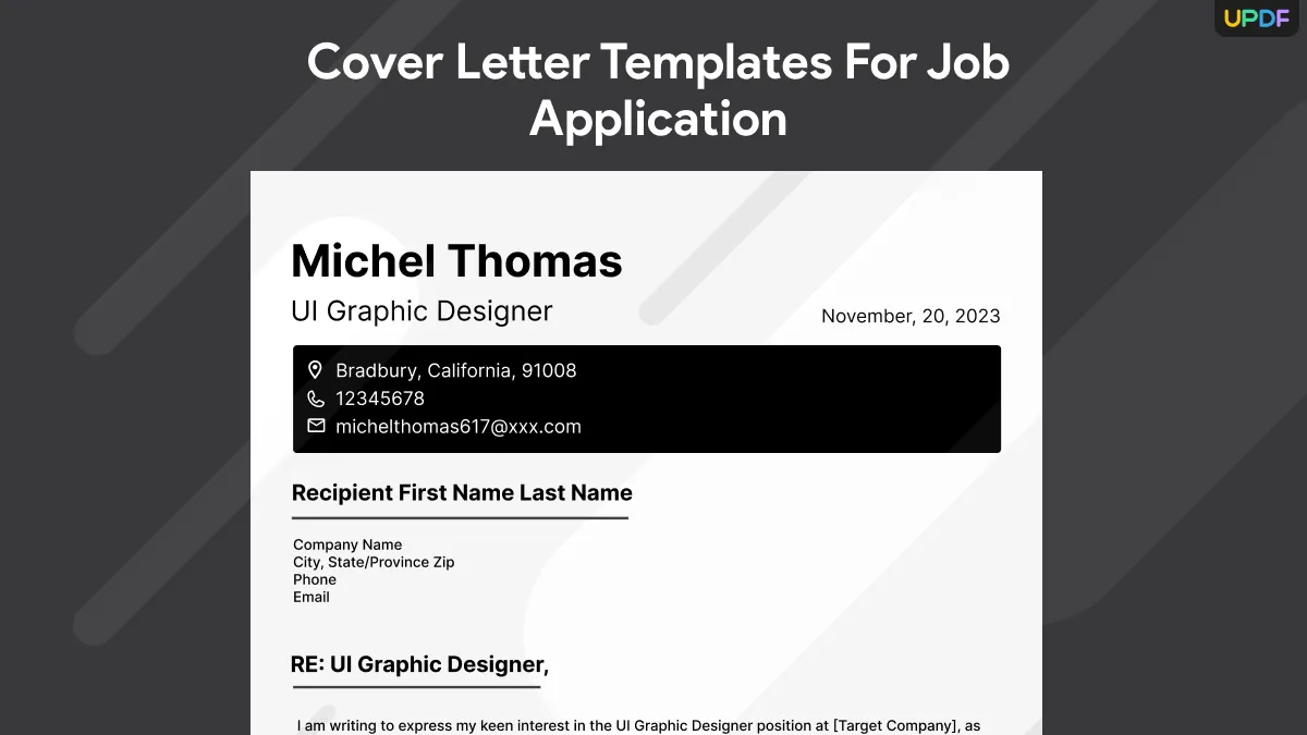 42862 recent graduate cover letter
