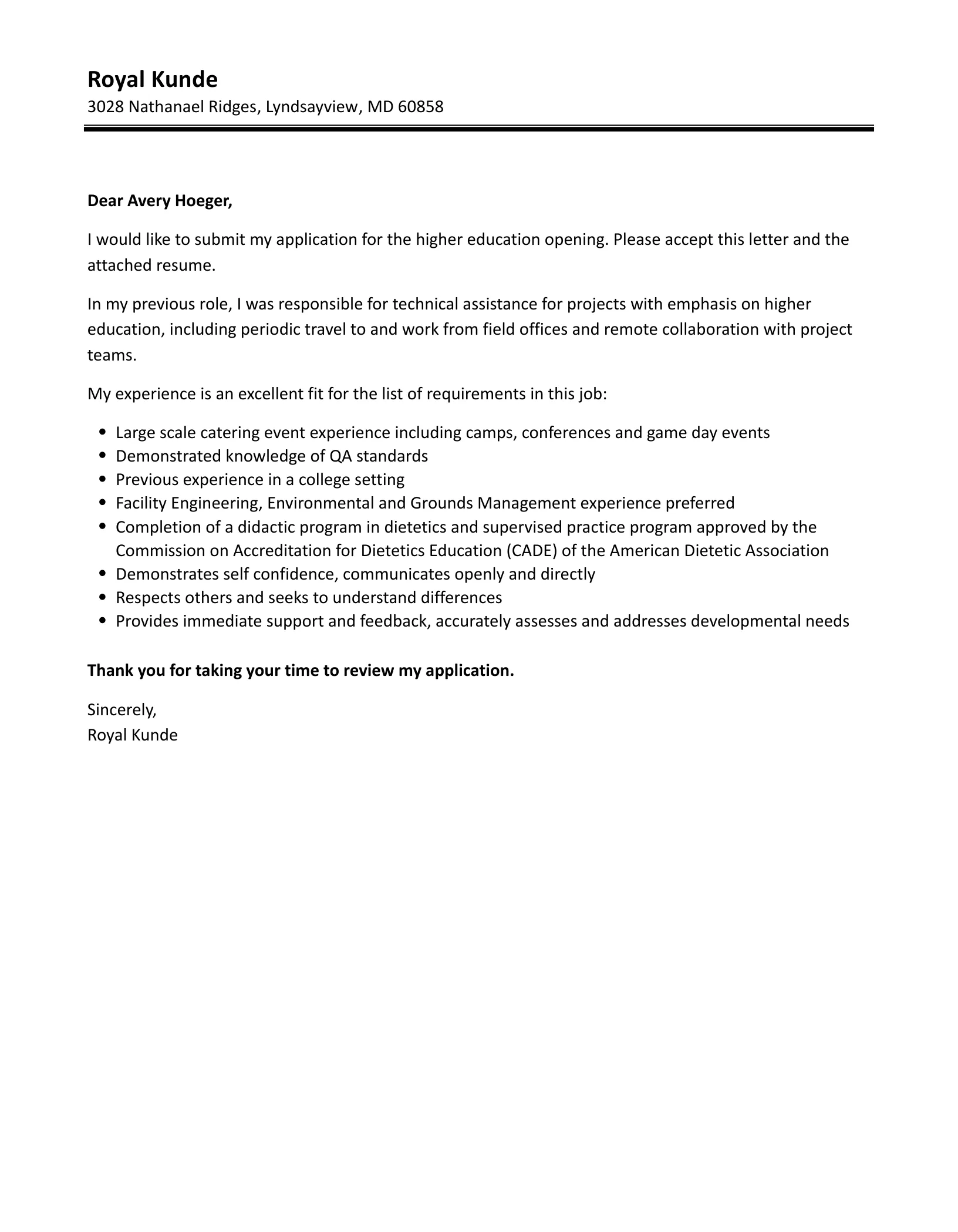 42867 professional cover letter