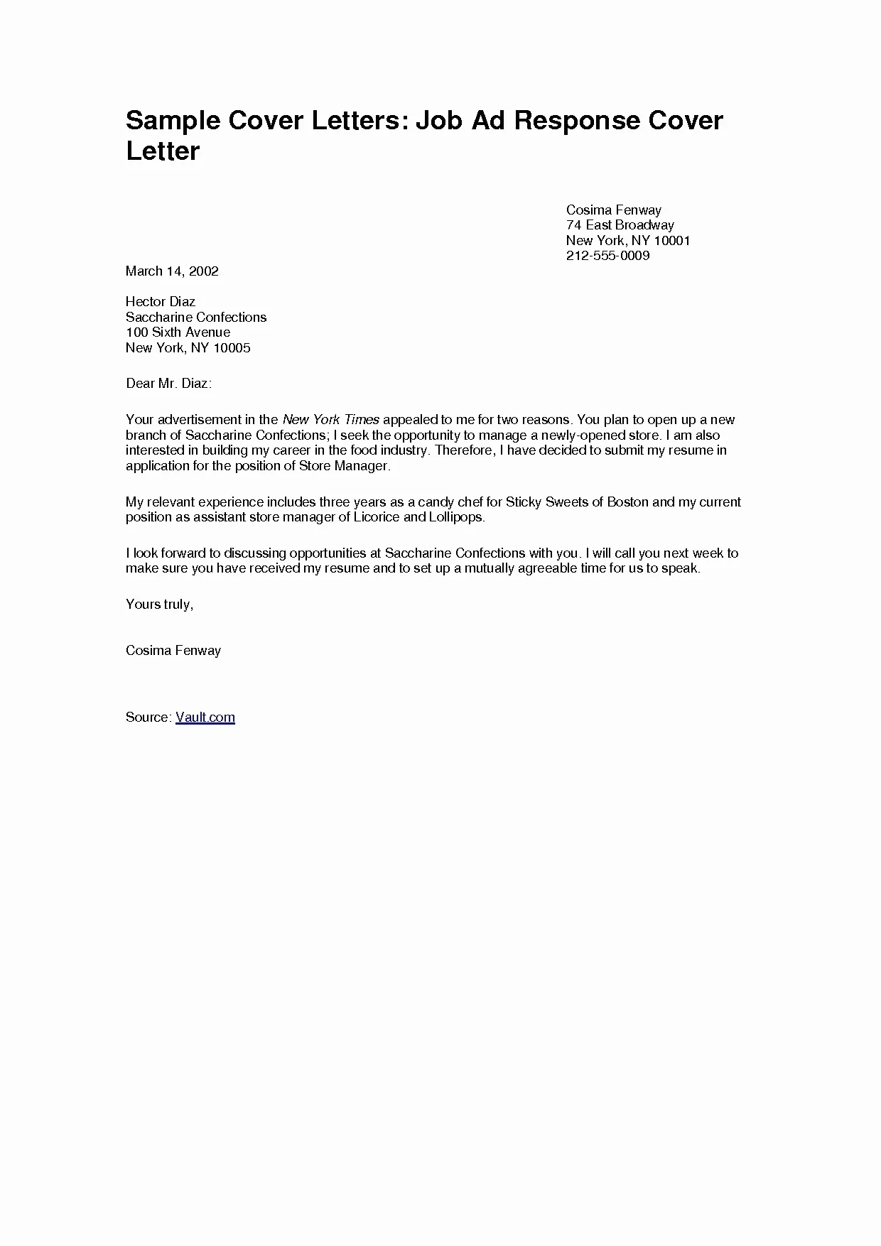 42874 cover letter formatting