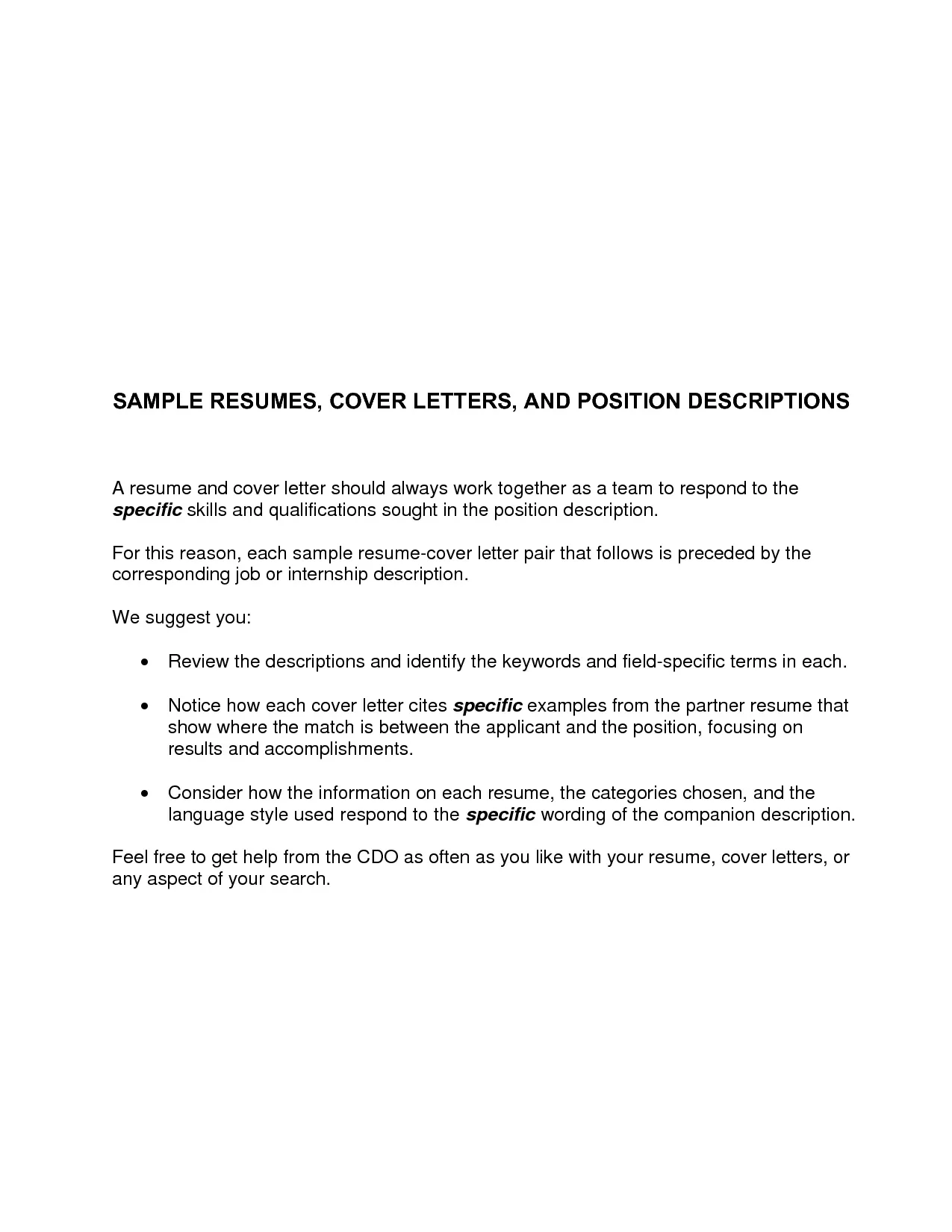 42874 skills experience cover letter