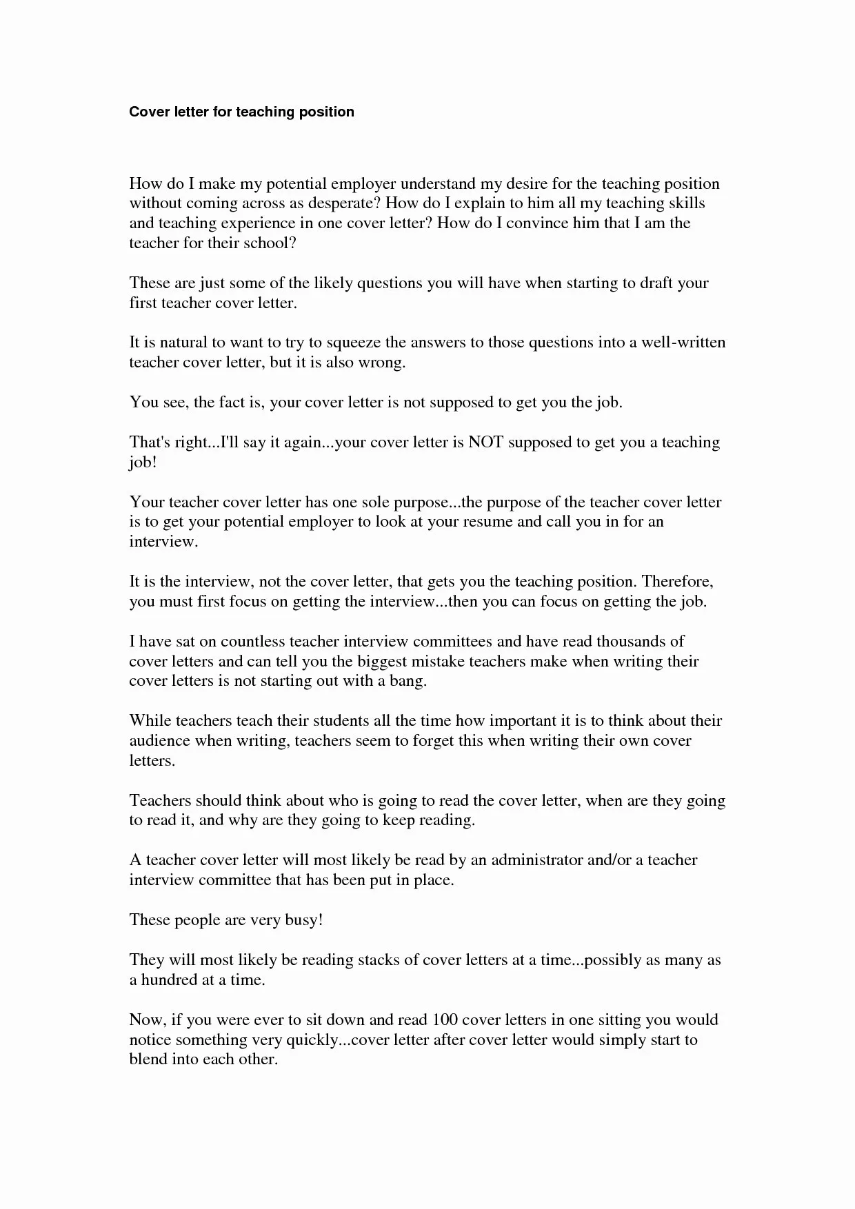 42875 teaching cover letter structure