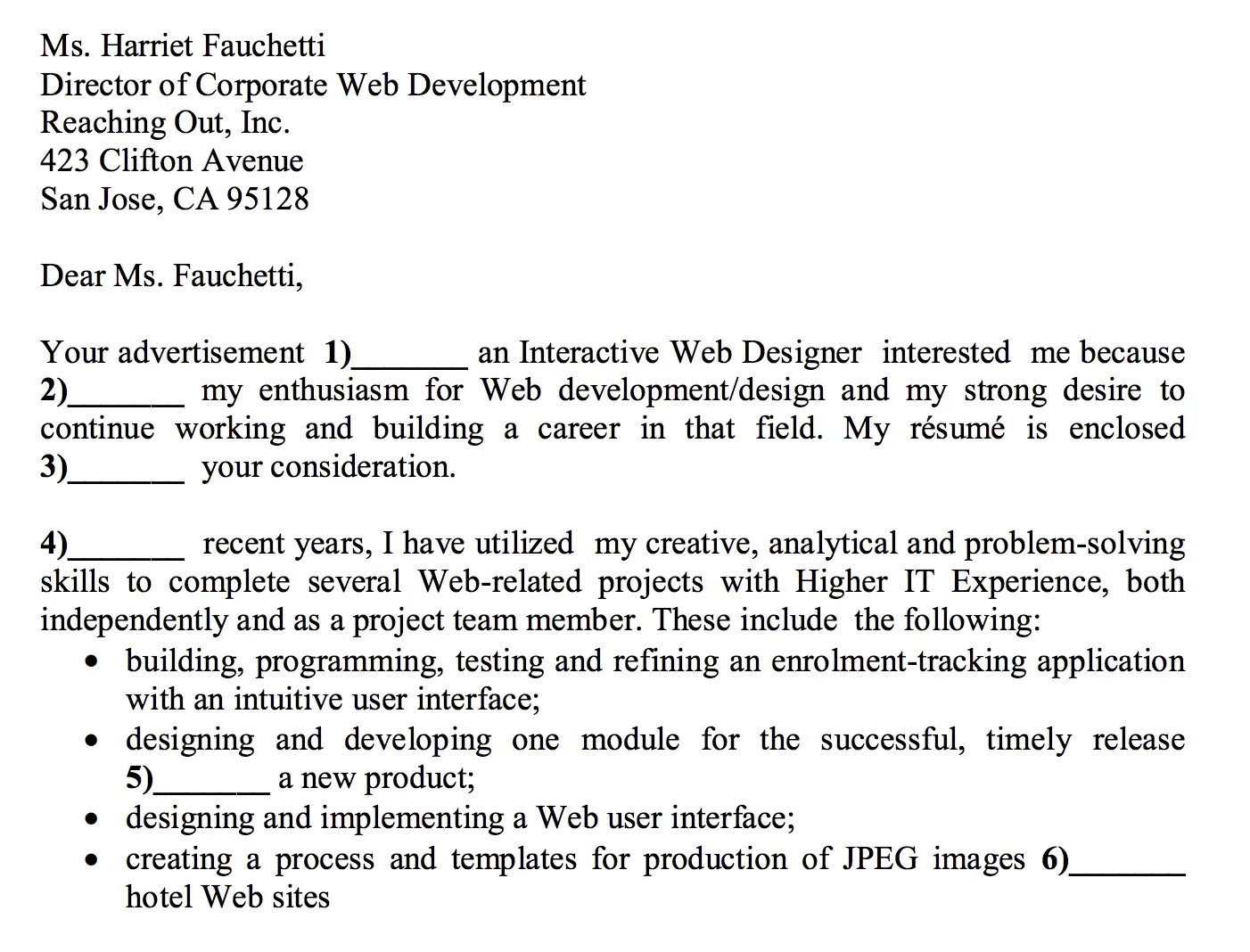 42884 cover letter skills