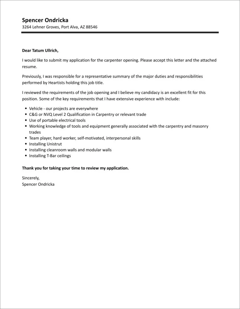 42893 formatting cover letter