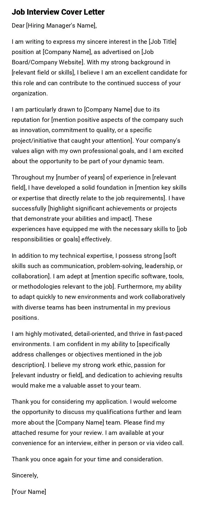 42897 interview cover letter what is
