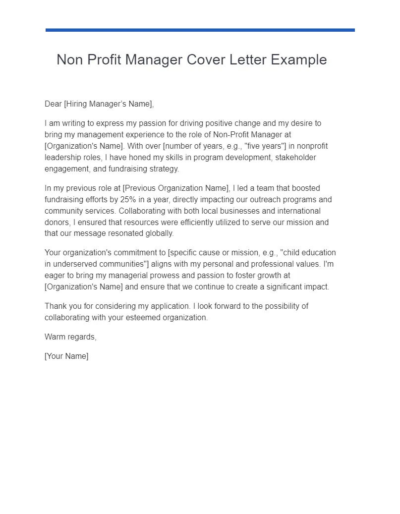 42898 program manager cover letter example