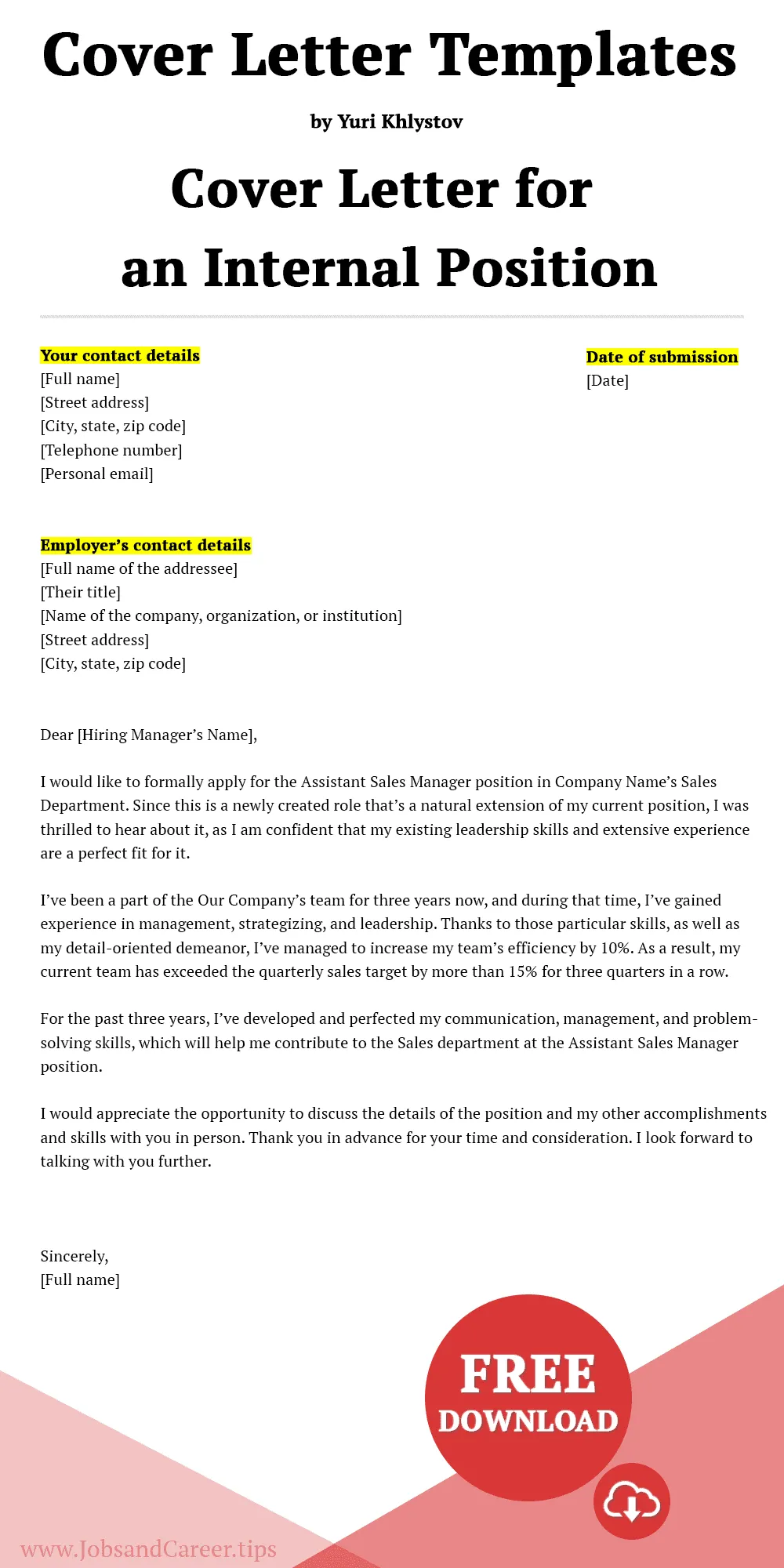 42900 cover letter structure