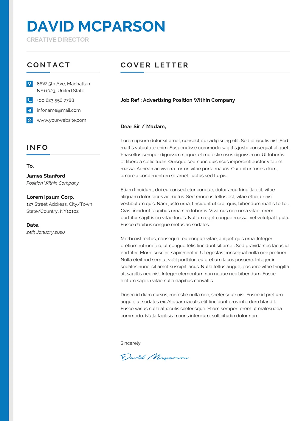 42903 formatting cover letter