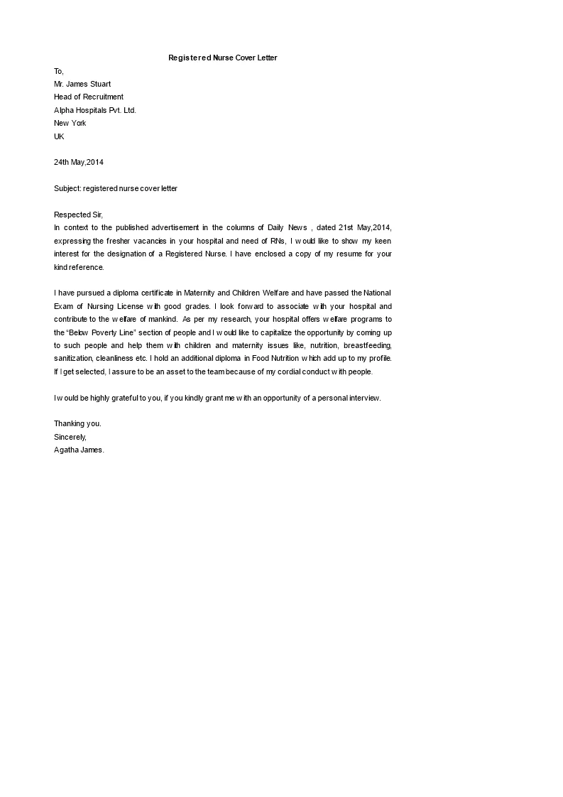 42913 rn cover letter passion