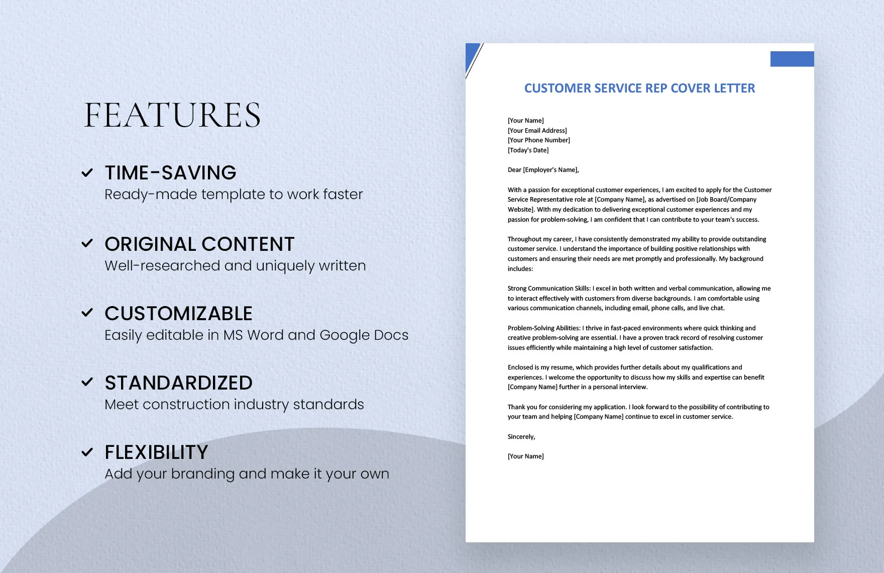 42918 customer service cover letter tips