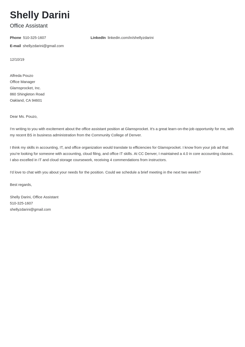 42923 usps cover letter opening