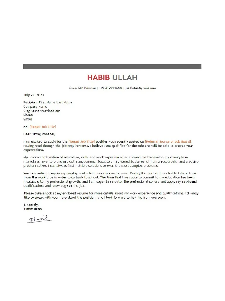 42932 cover letter elements