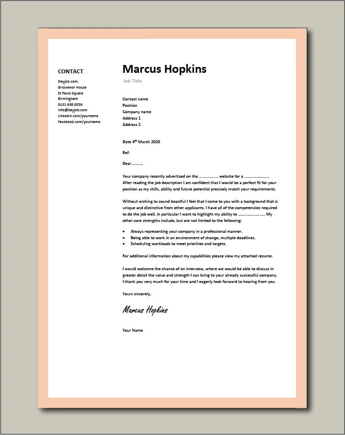 42932 cover letter job description