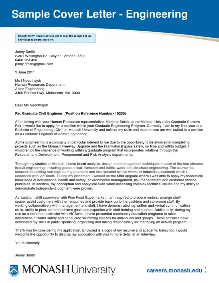 42935 civil engineer cover letter