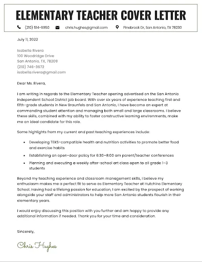 42942 new teacher cover letter closing