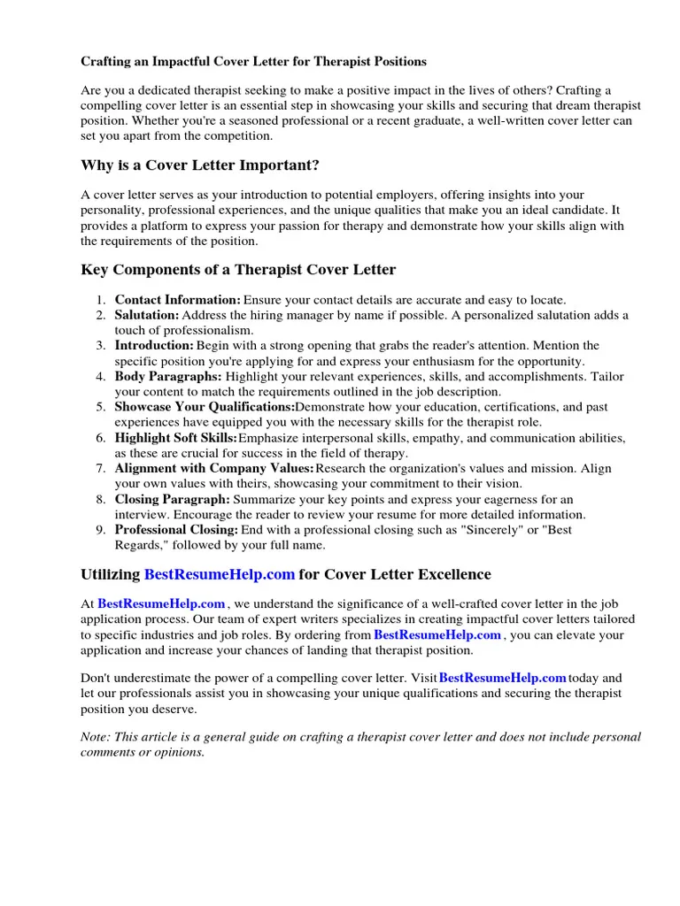 42950 therapist cover letter mistakes