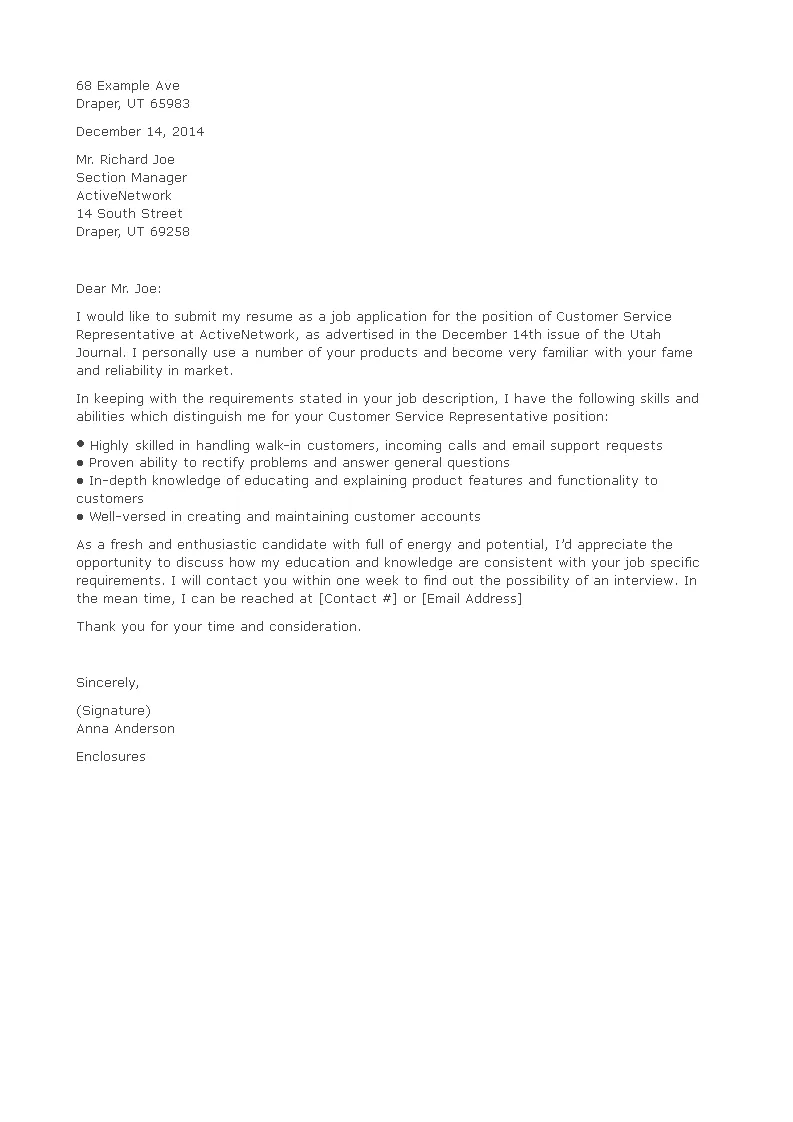 42951 customer service template body
