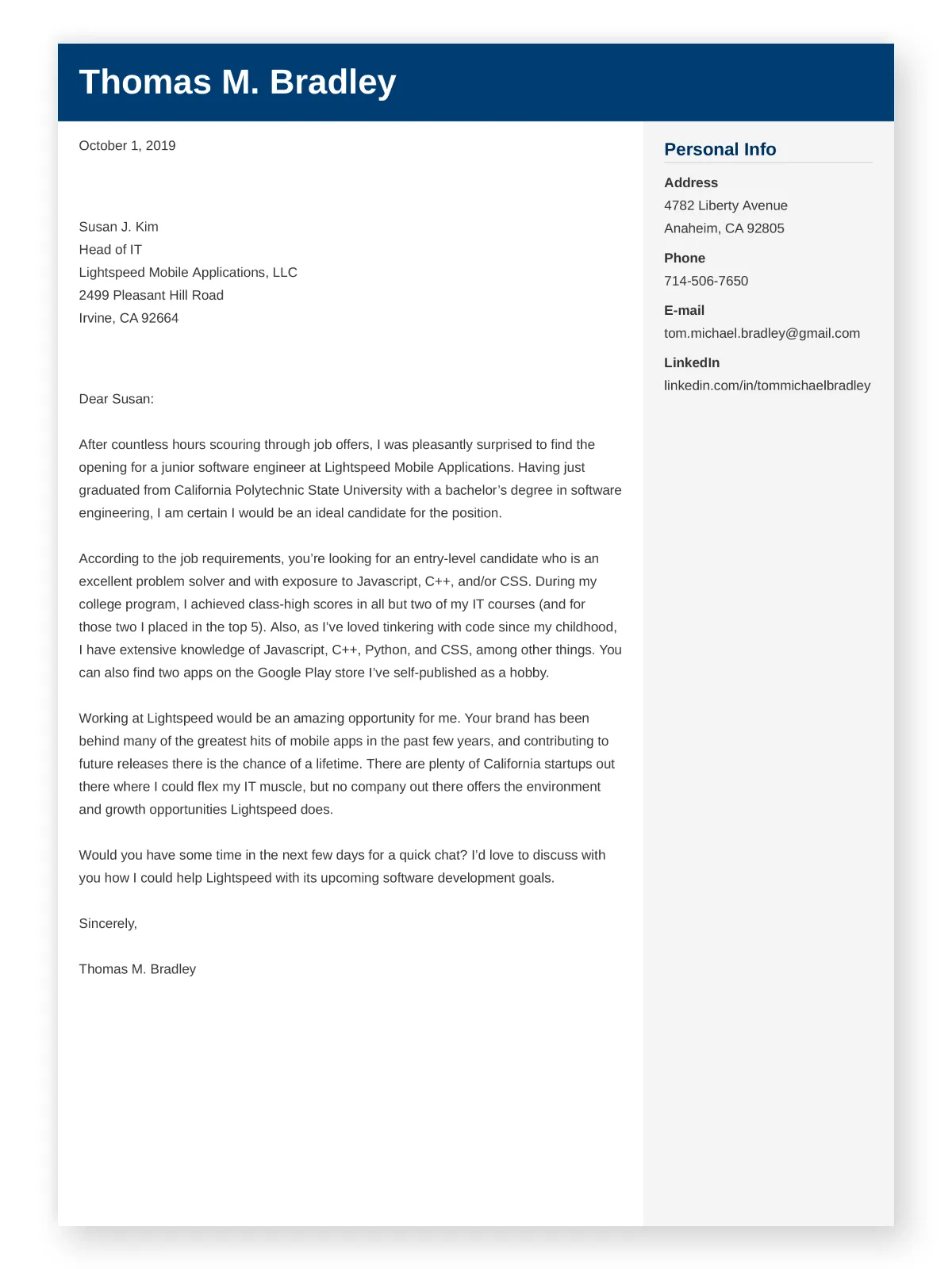 42953 contact information cover letter