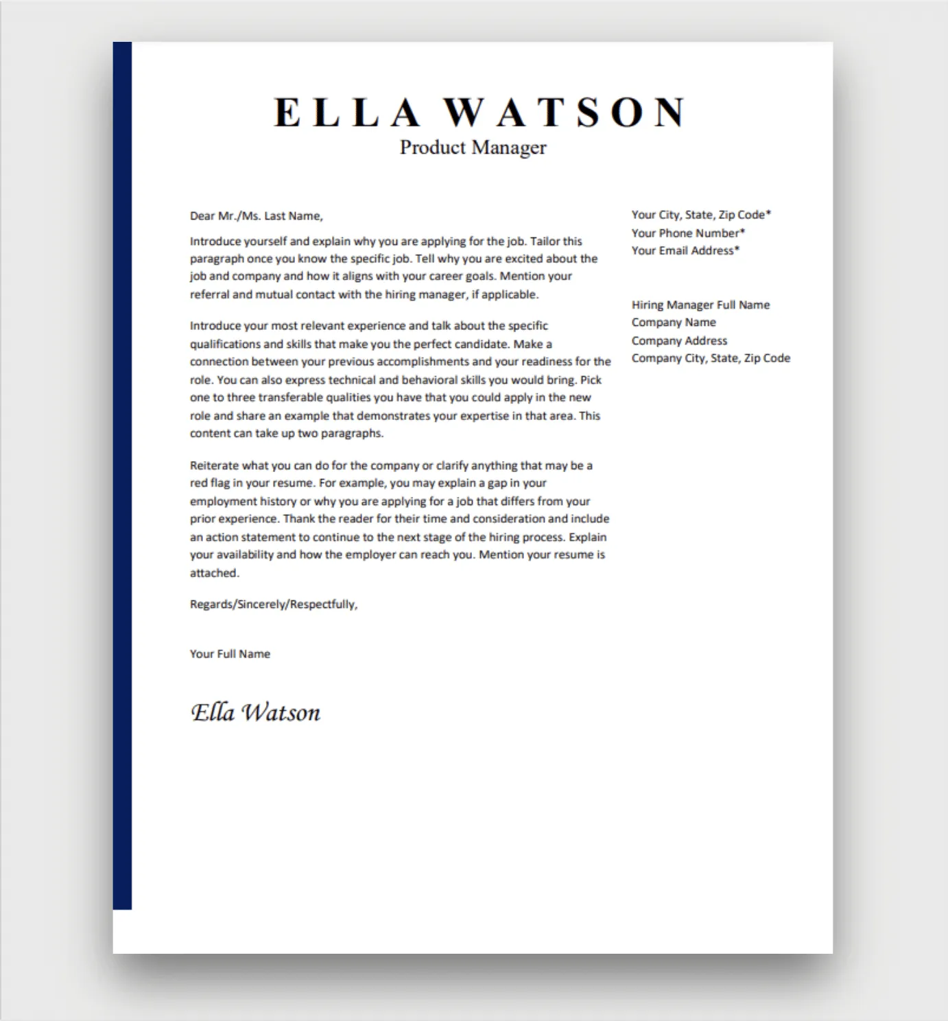 42953 cover letter writing guide