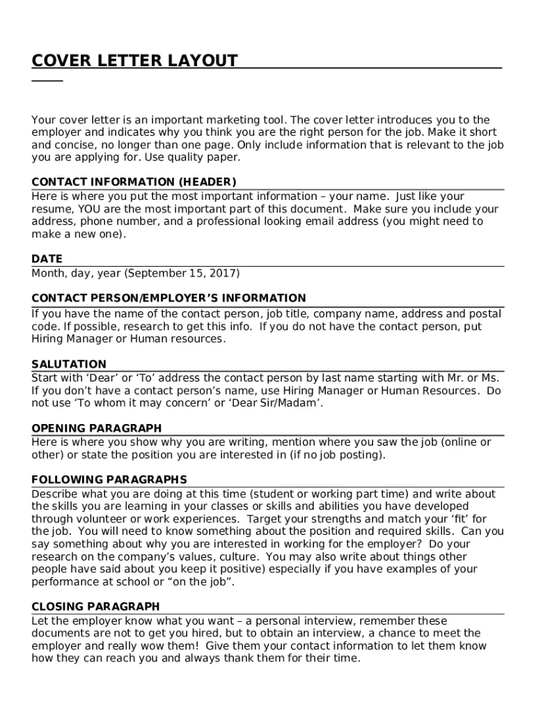 42953 showcasing experience cover letter