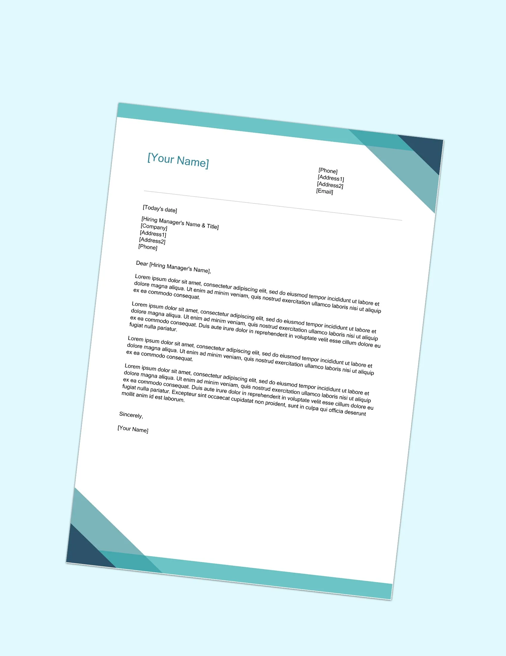 42954 cover letter templates