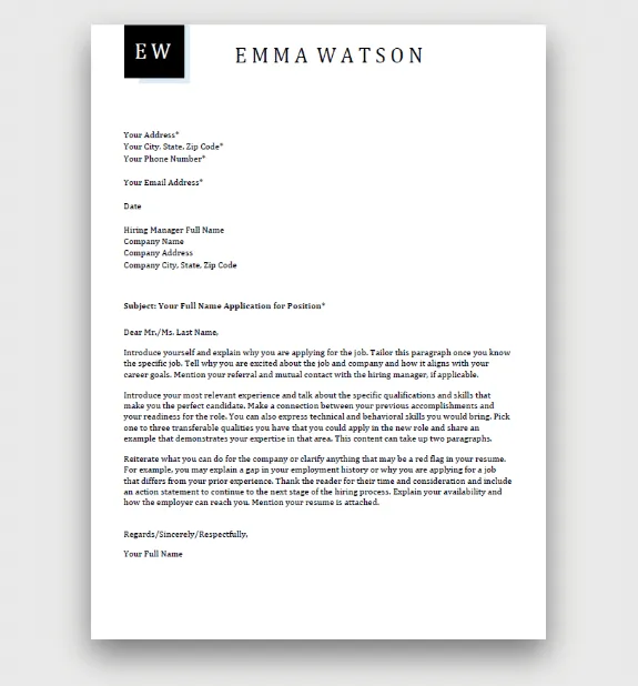 42954 free cover letter guide