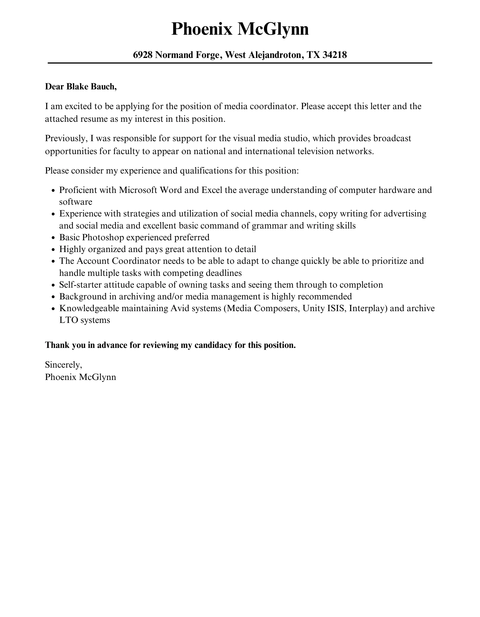 42968 addressing hiring manager
