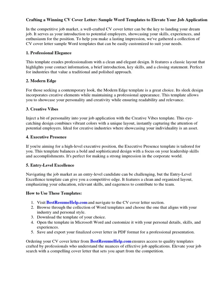 42970 cv cover letter pdf components