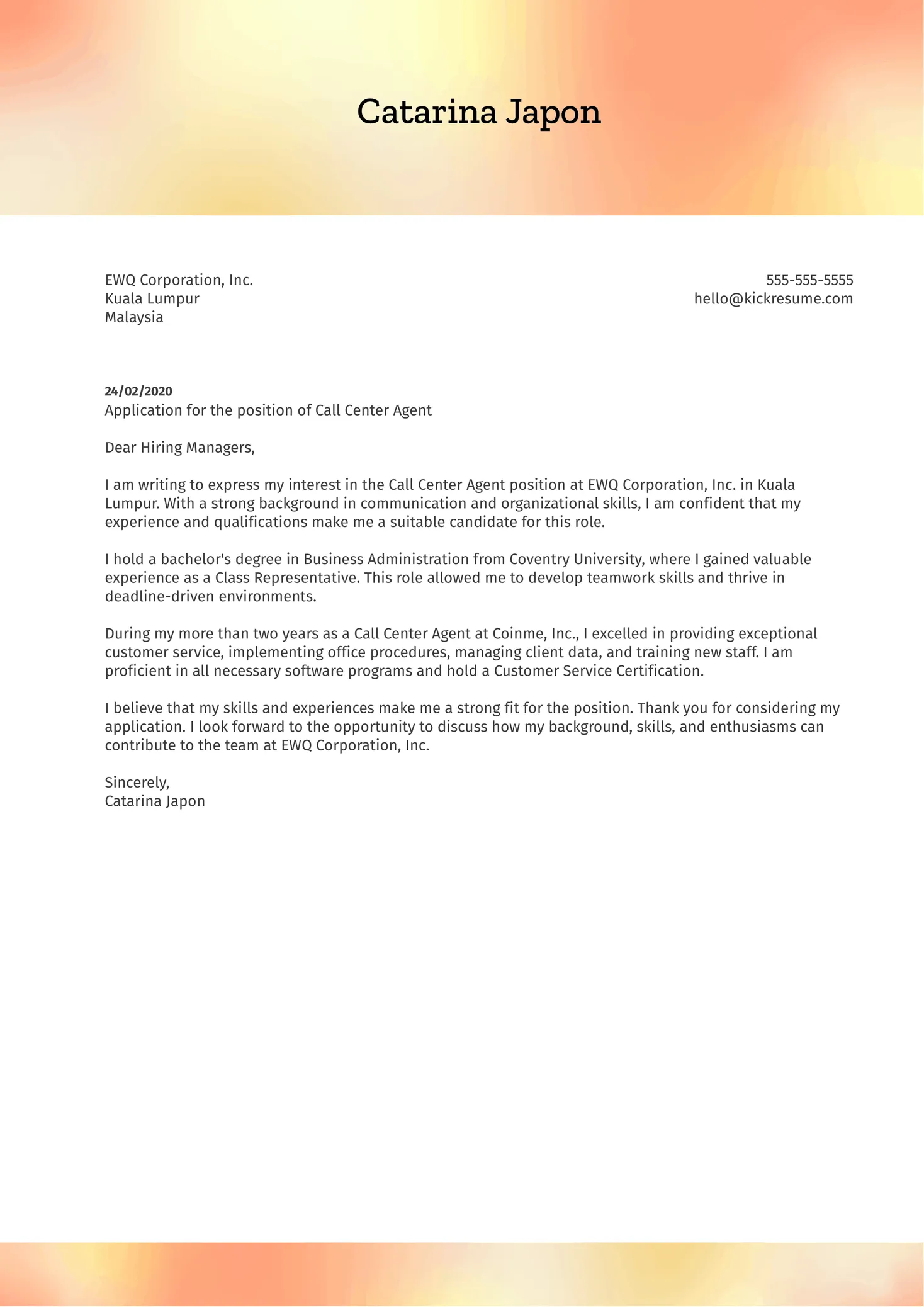 42974 quantifying achievements cover letter