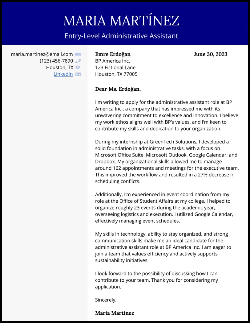 42975 admin assistant cover letter tailoring