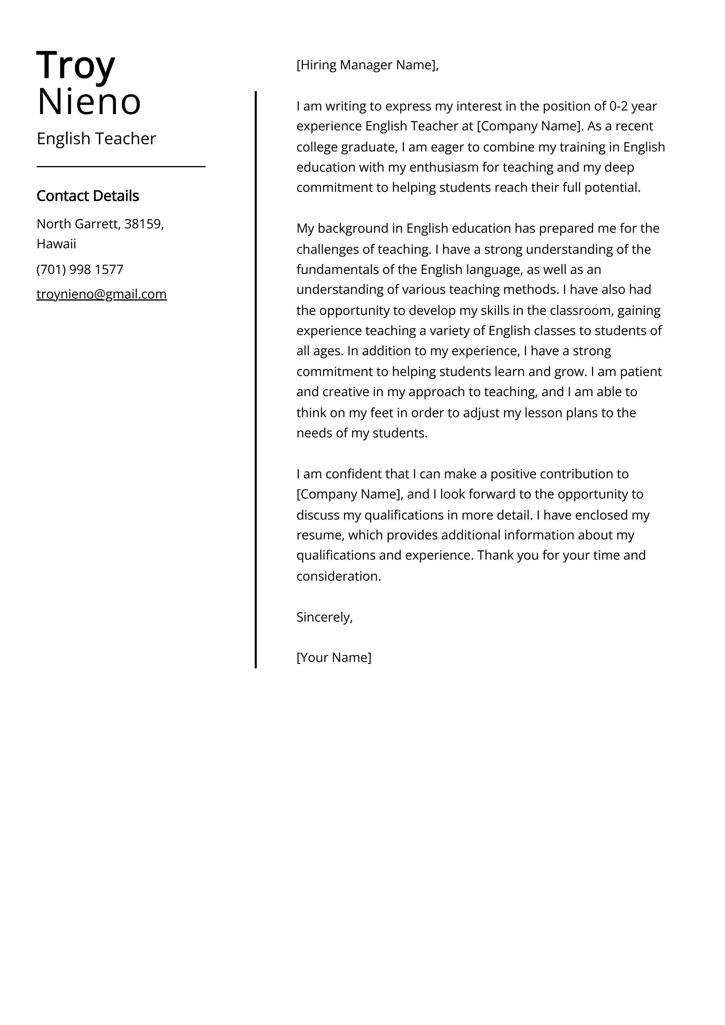 42989 cover letter formatting