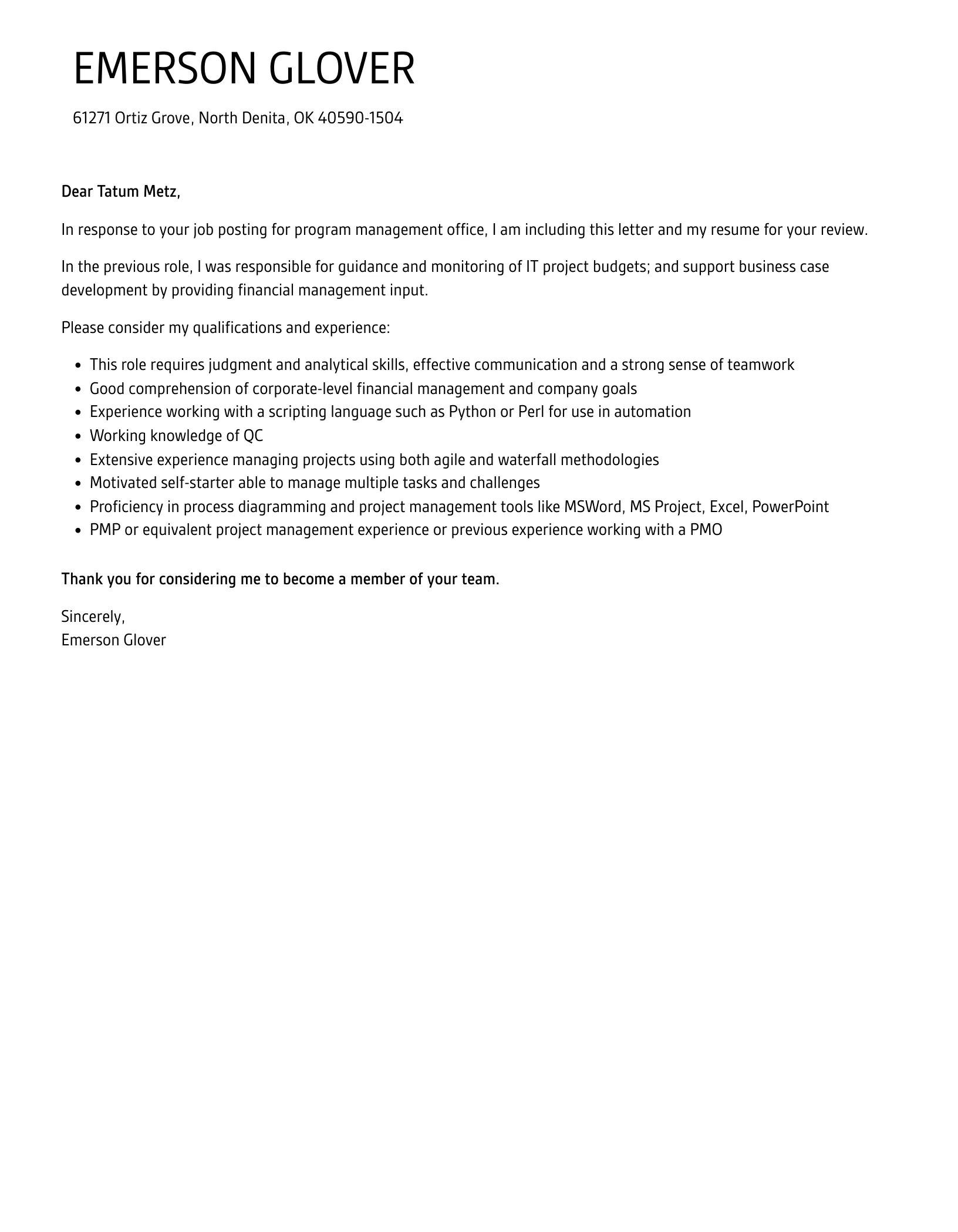 42991 program management cover letter 5