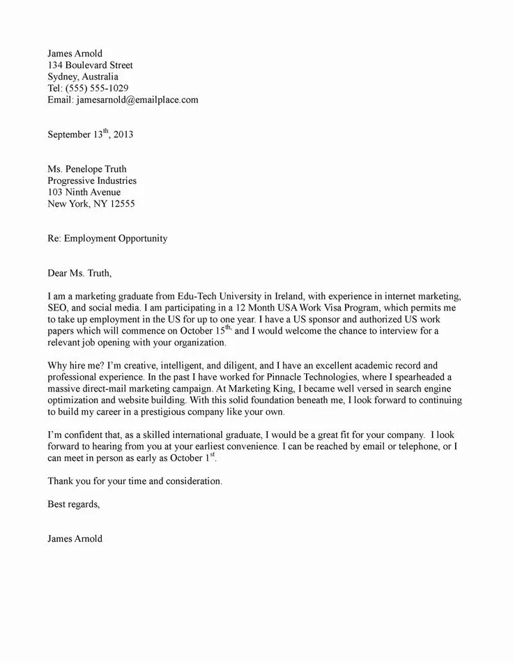 42994 cover letter out of state