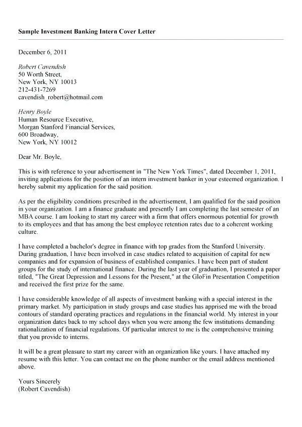 42995 investment banking cover letter