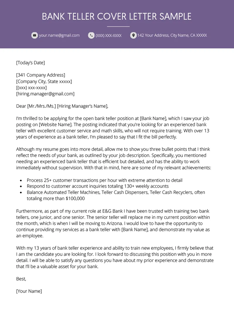 43001 cover letter elements