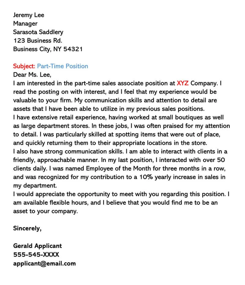 43002 cover letter basics