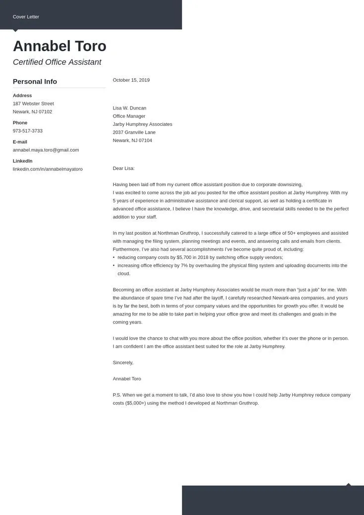 43006 skills experience cover letter