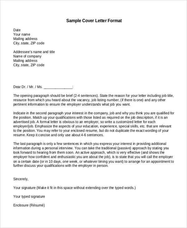 43009 cover letter format job contact info