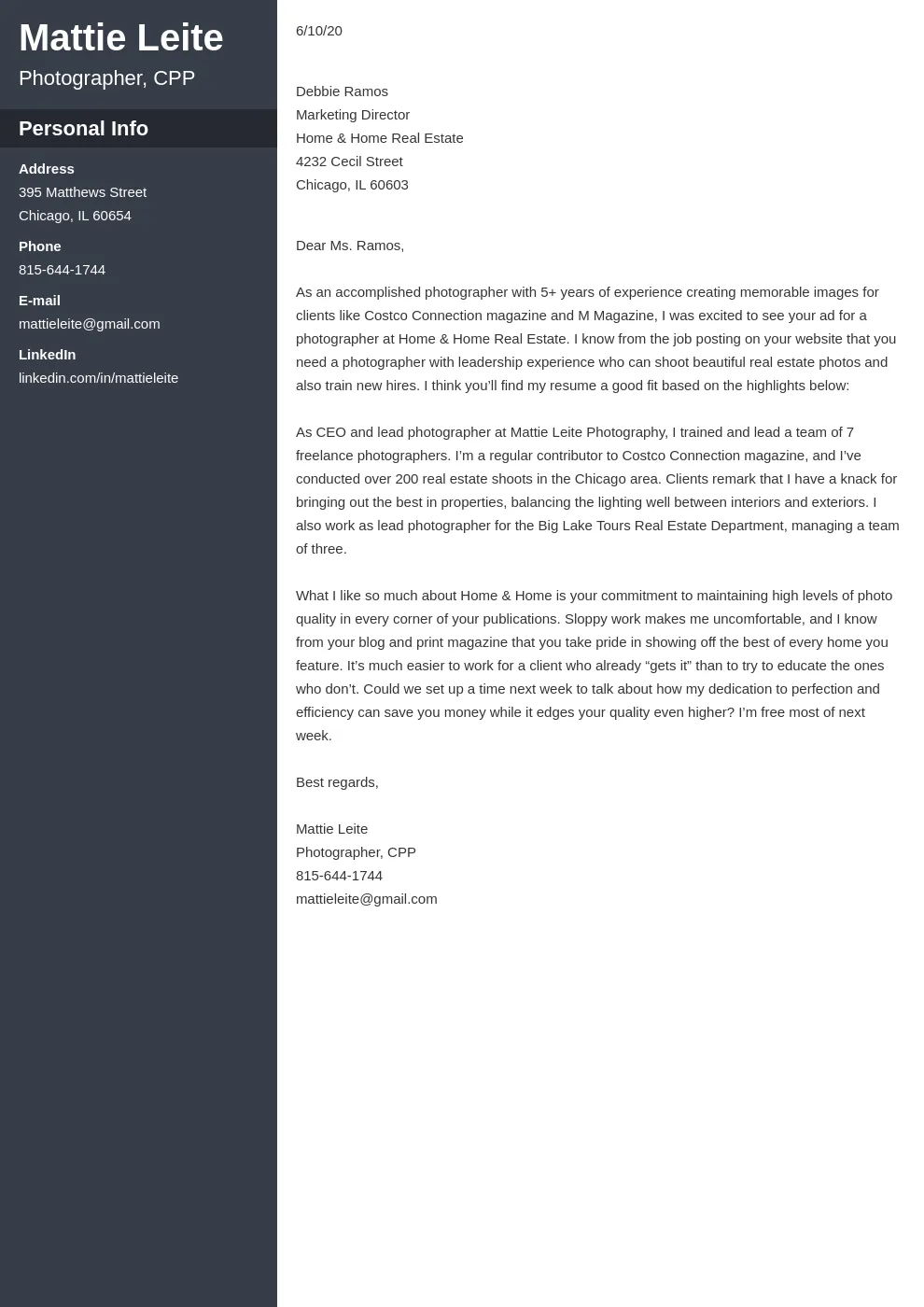 43010 cover letter formatting