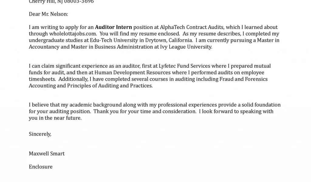 43018 internship cover letter writing