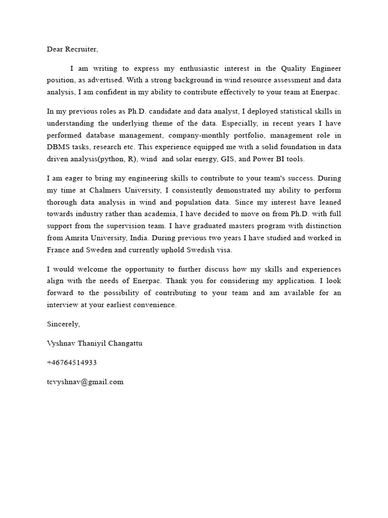 43029 tailoring cover letter